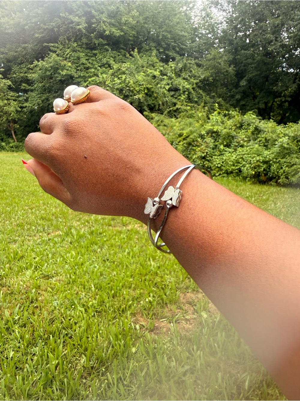 Silver Butterfly Cuff Bracelet - Women Jewelry
